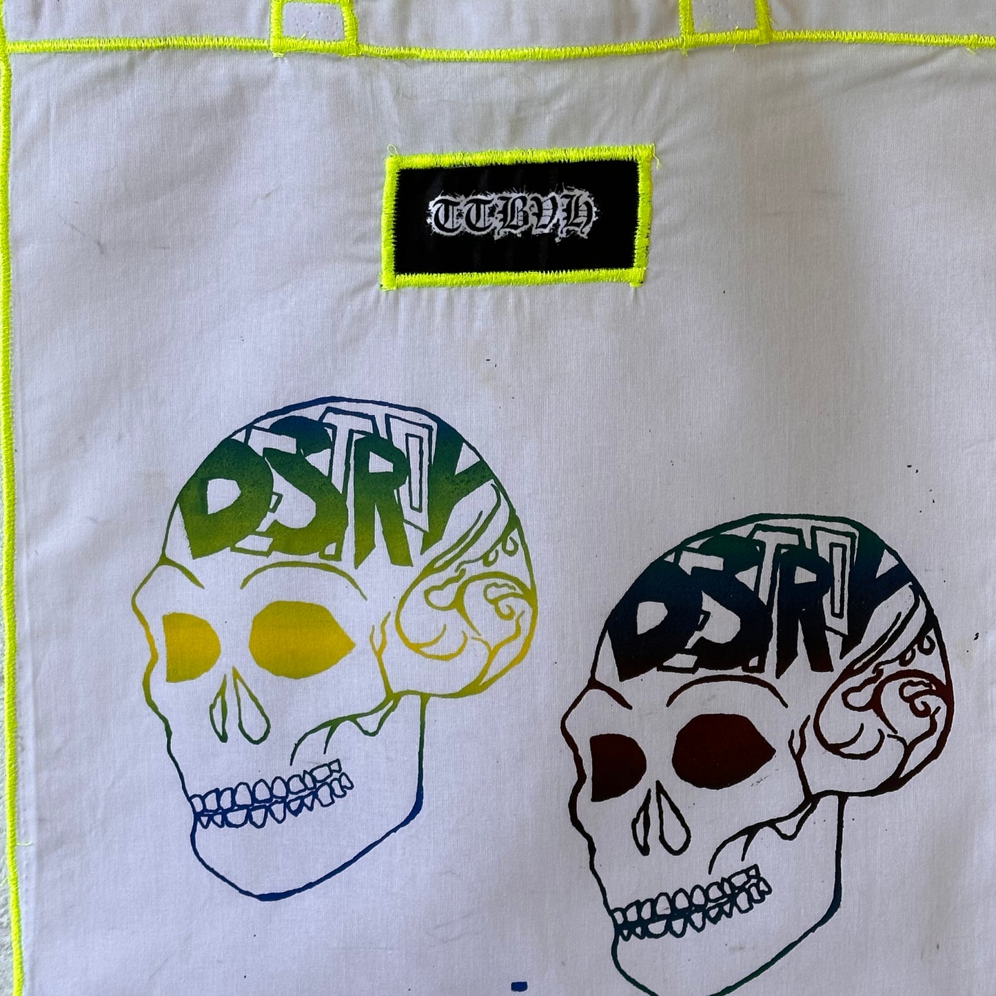 White Destroy Series Tote Bag
