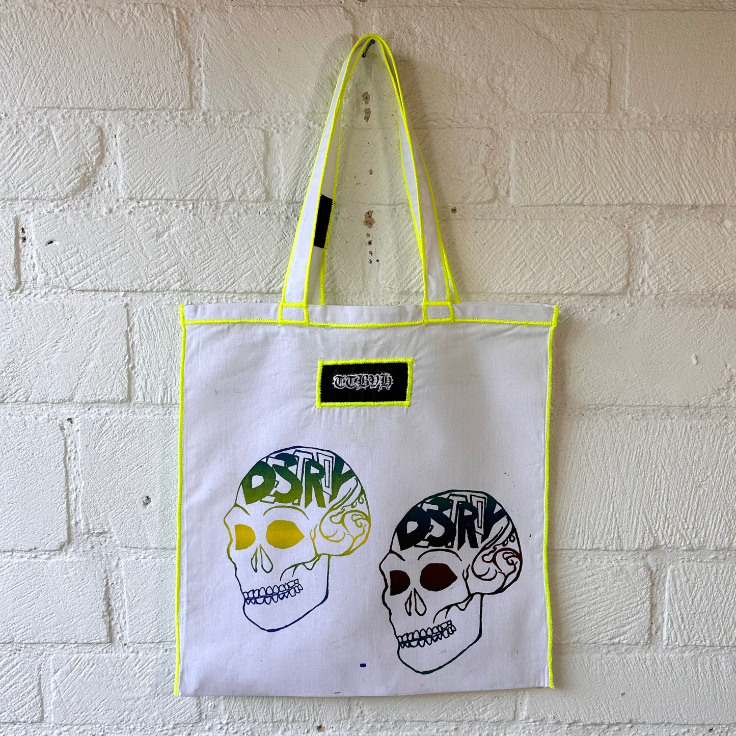 White Destroy Series Tote Bag