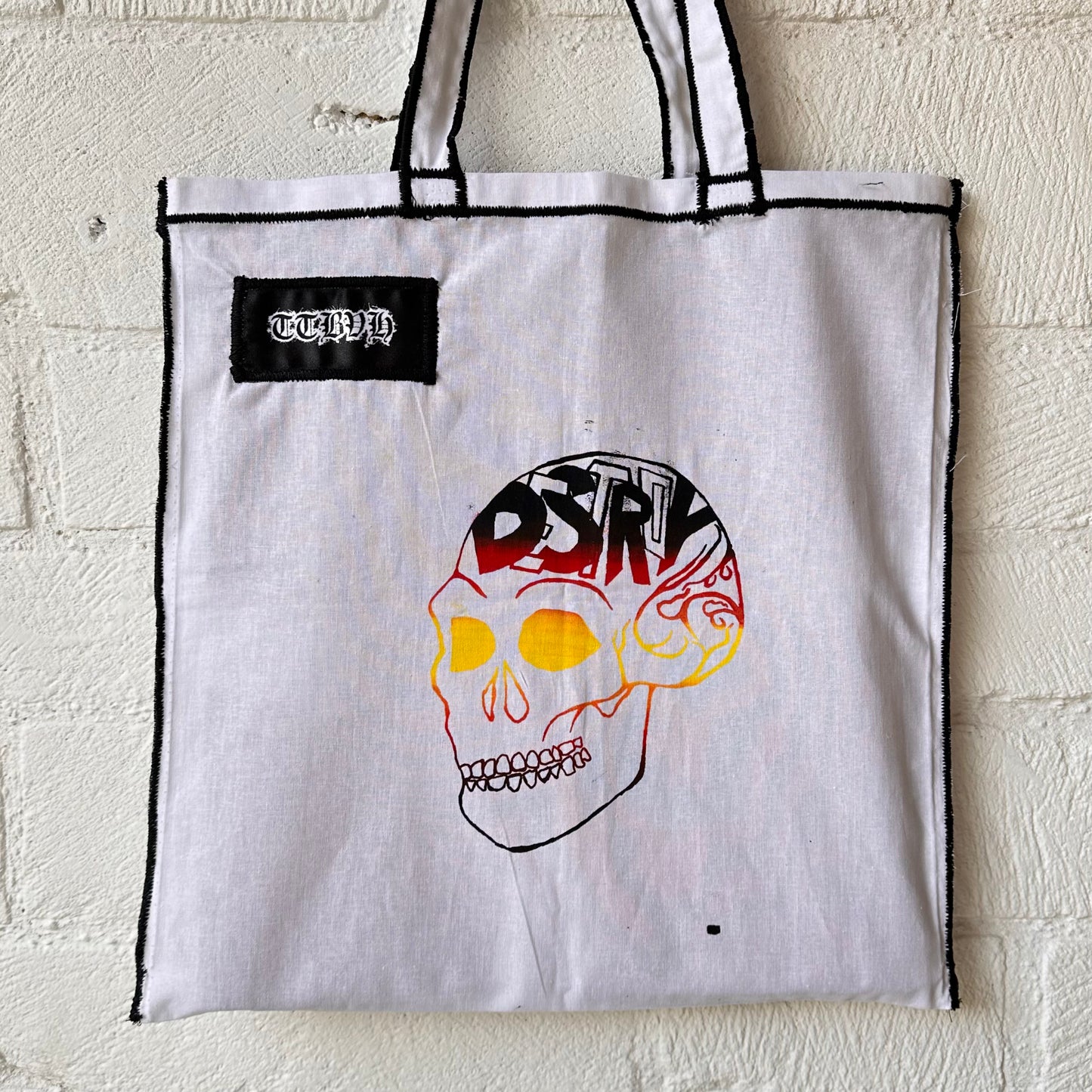 White Destroy Series Tote Bag