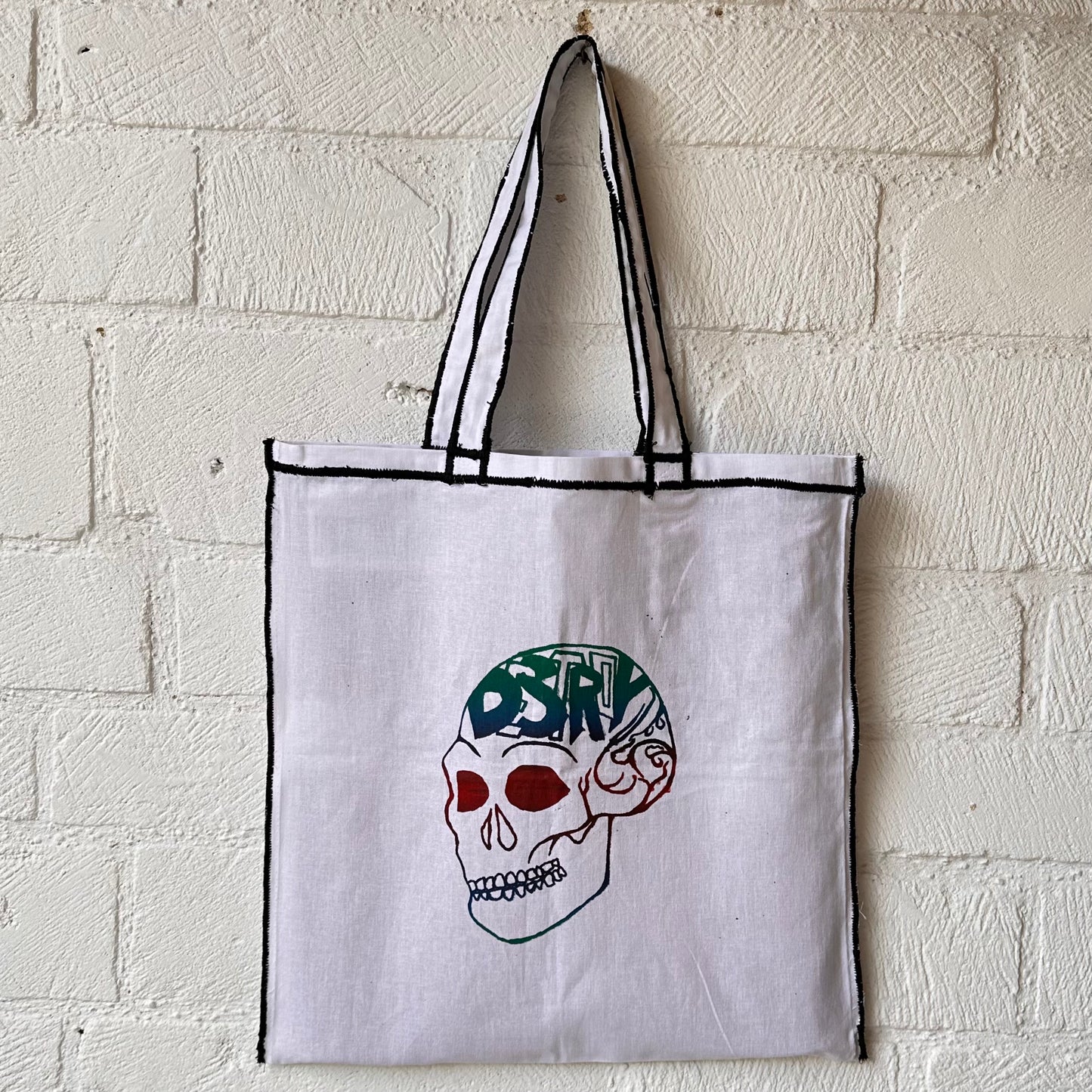 White Destroy Series Tote Bag
