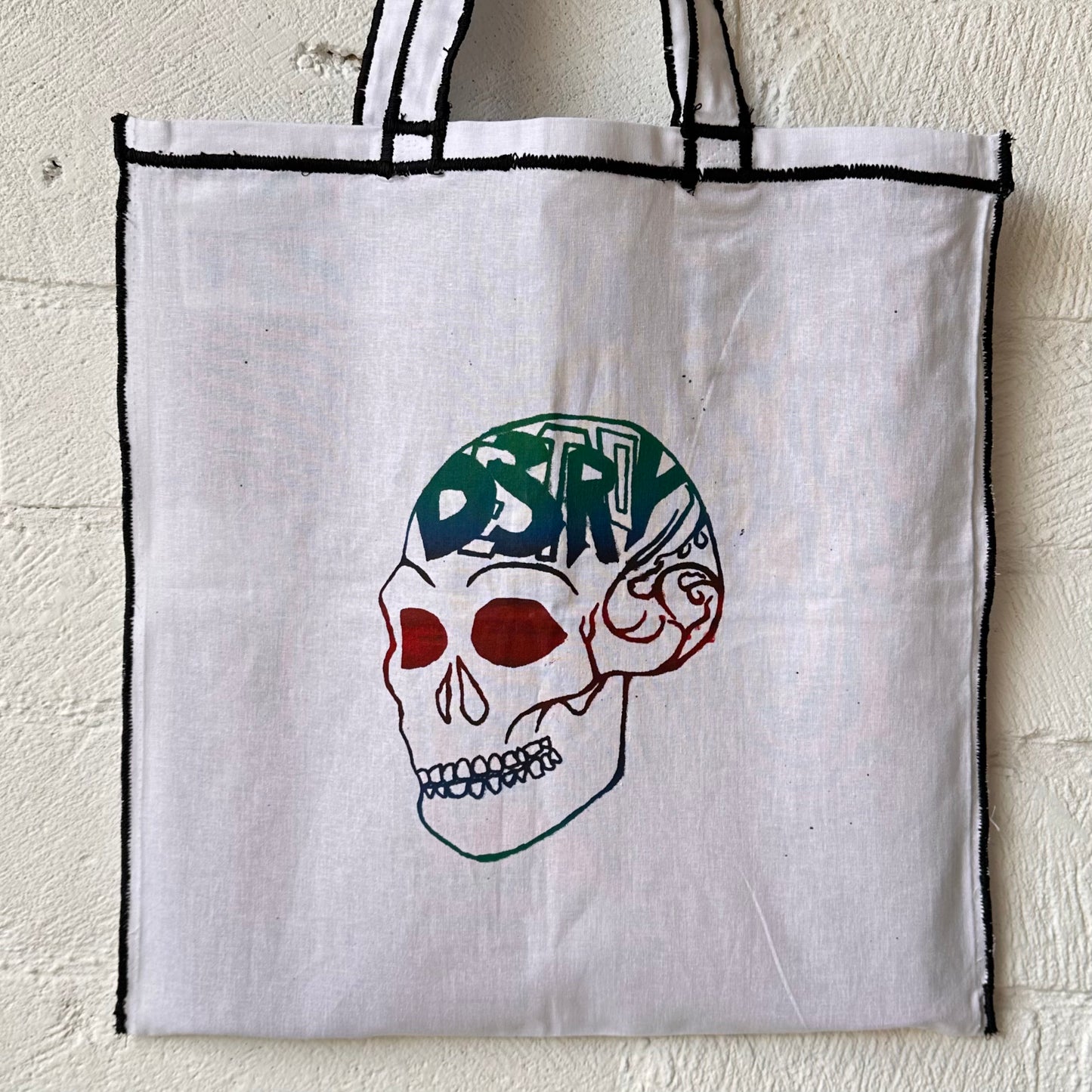 White Destroy Series Tote Bag