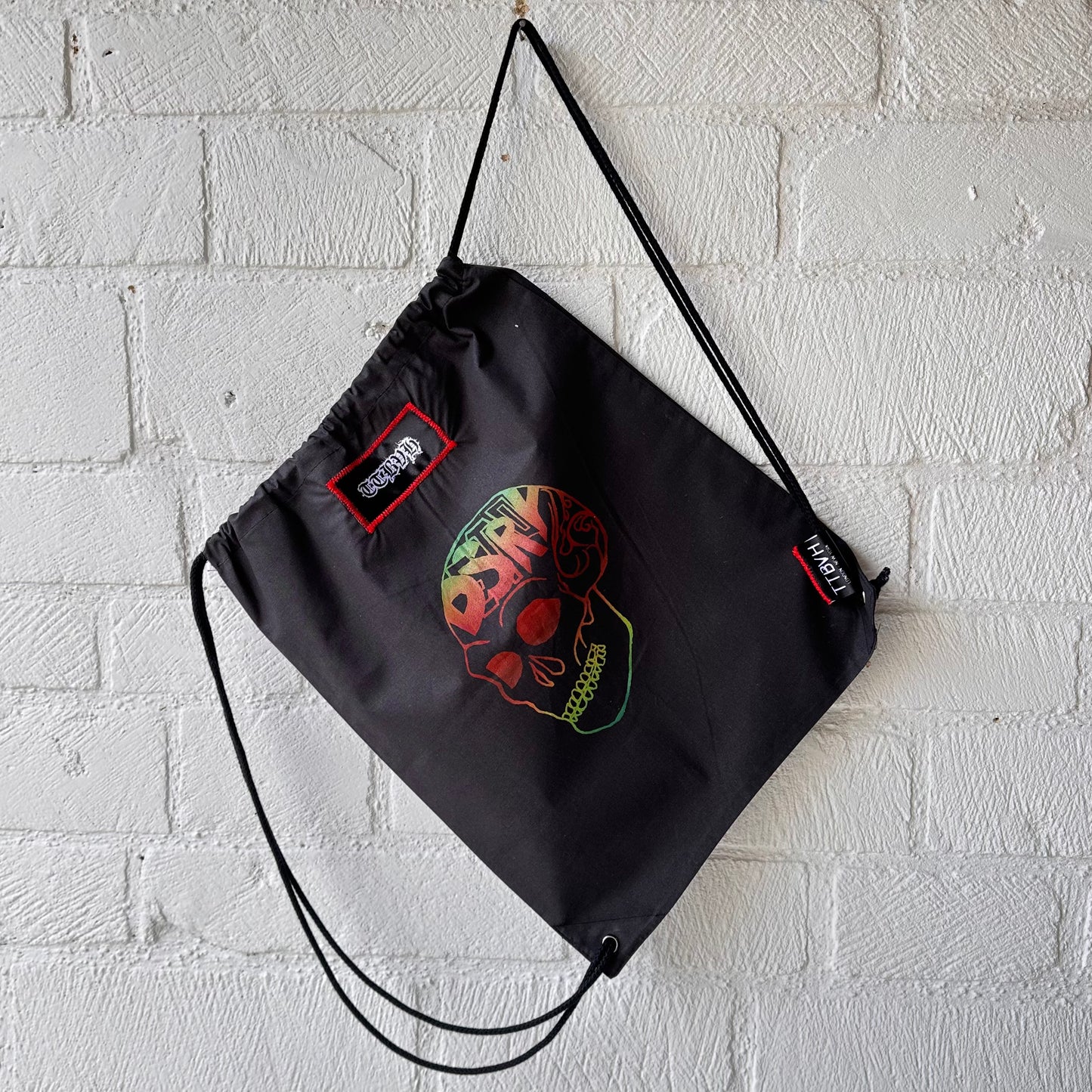 Destroy Series Black Draw String Bag