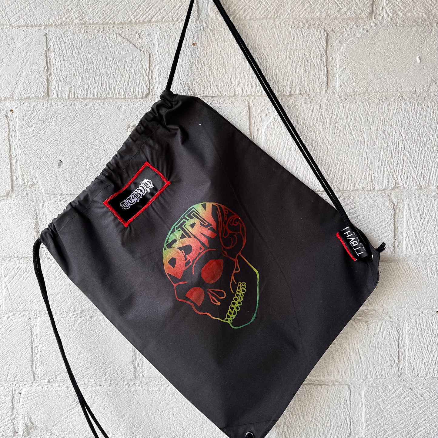 Destroy Series Black Draw String Bag