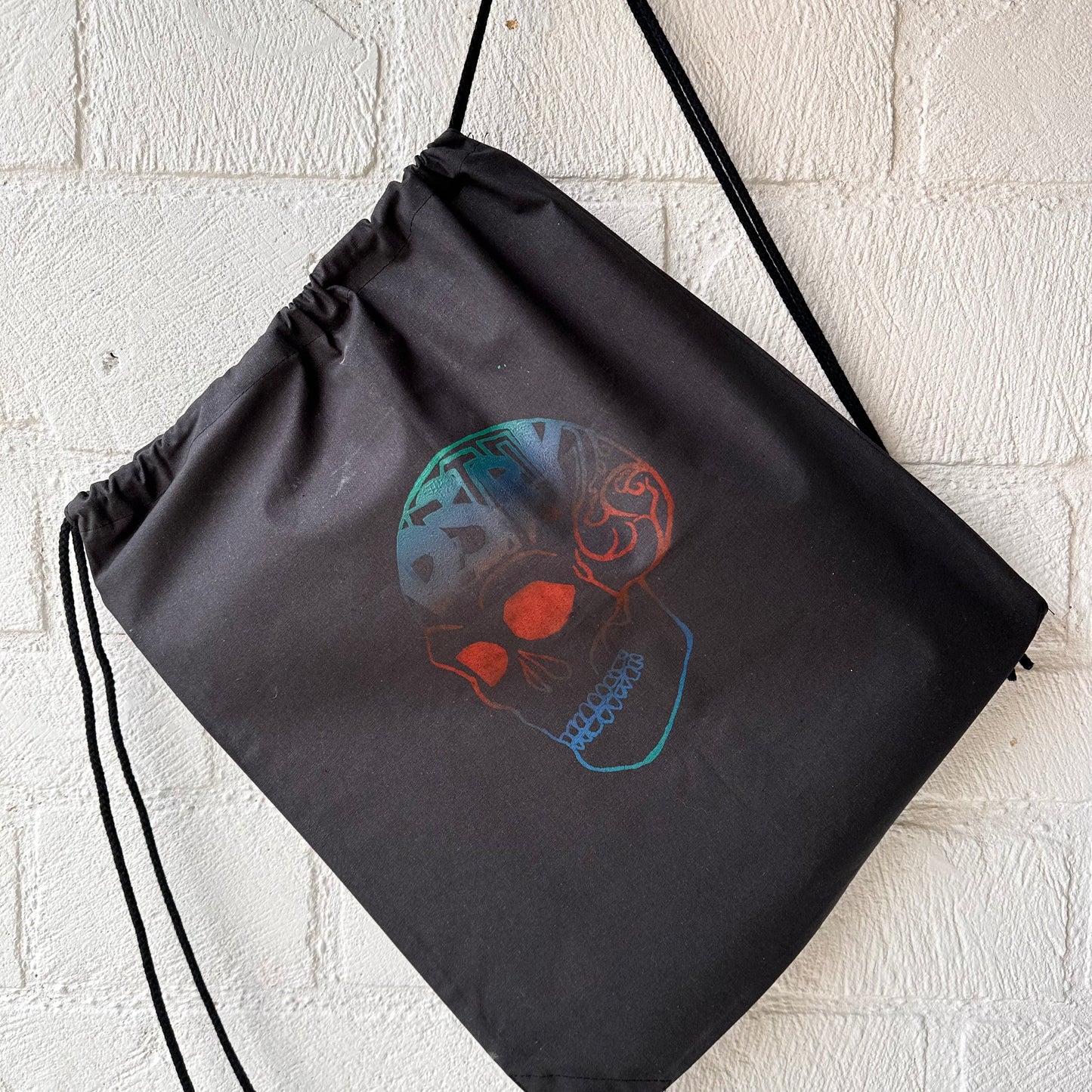 Destroy Series Black Draw String Bag