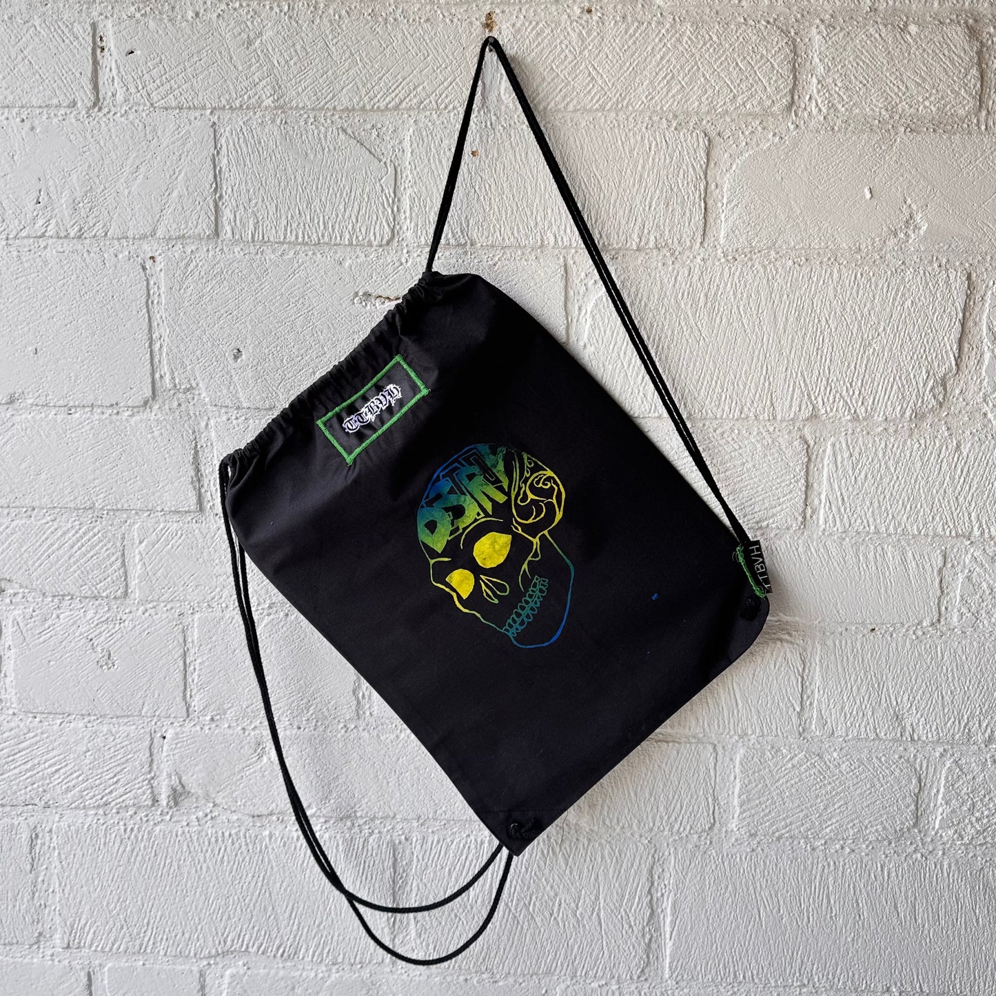 Destroy Series Black Draw String Bag