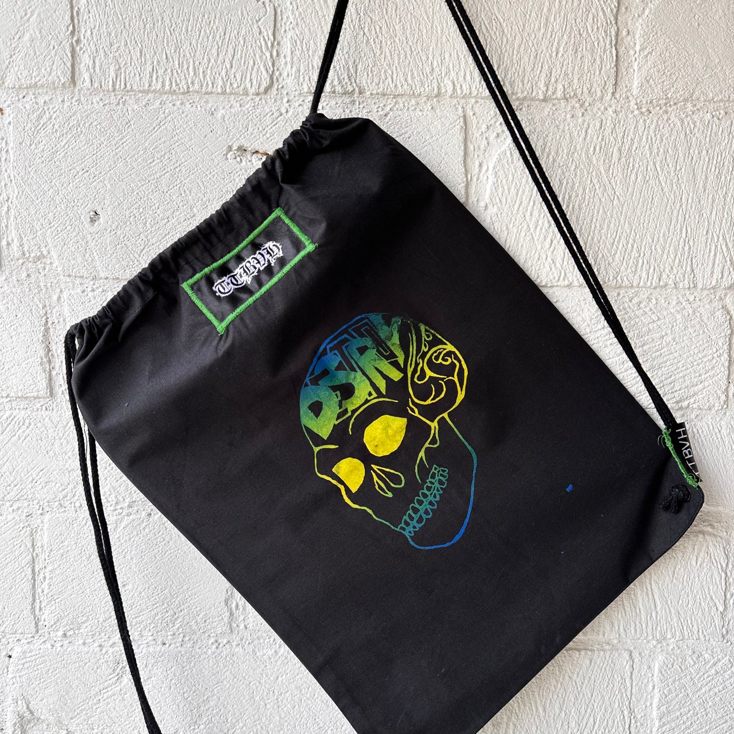 Destroy Series Black Draw String Bag