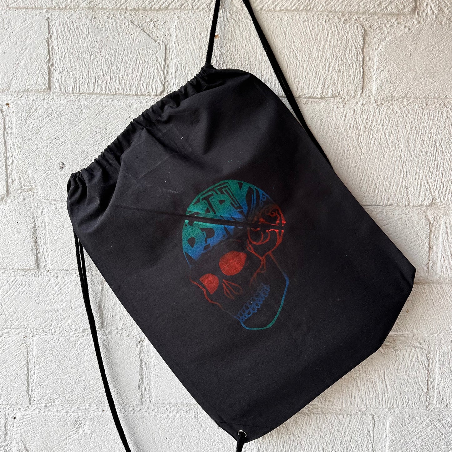 Destroy Series Black Draw String Bag