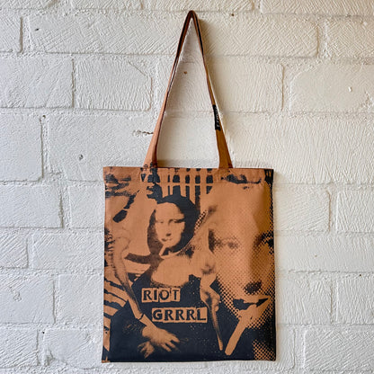 Riot Grrrl Mona Brown & Black Tote Bag