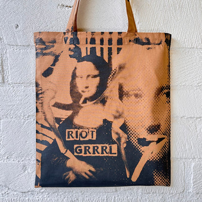 Riot Grrrl Mona Brown & Black Tote Bag