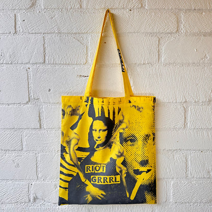 Riot Grrrl Mona Yellow & Black Tote Bag