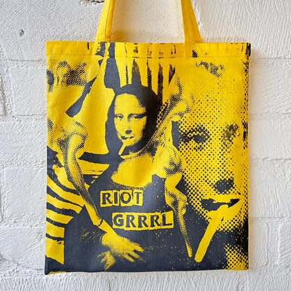 Riot Grrrl Mona Yellow & Black Tote Bag