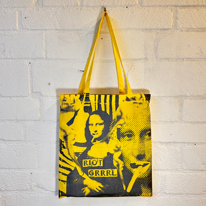 Riot Grrrl Mona Yellow & Black Tote Bag