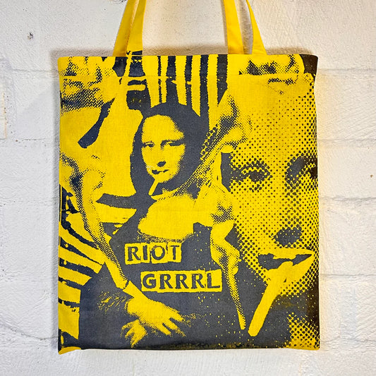 Riot Grrrl Mona Yellow & Black Tote Bag