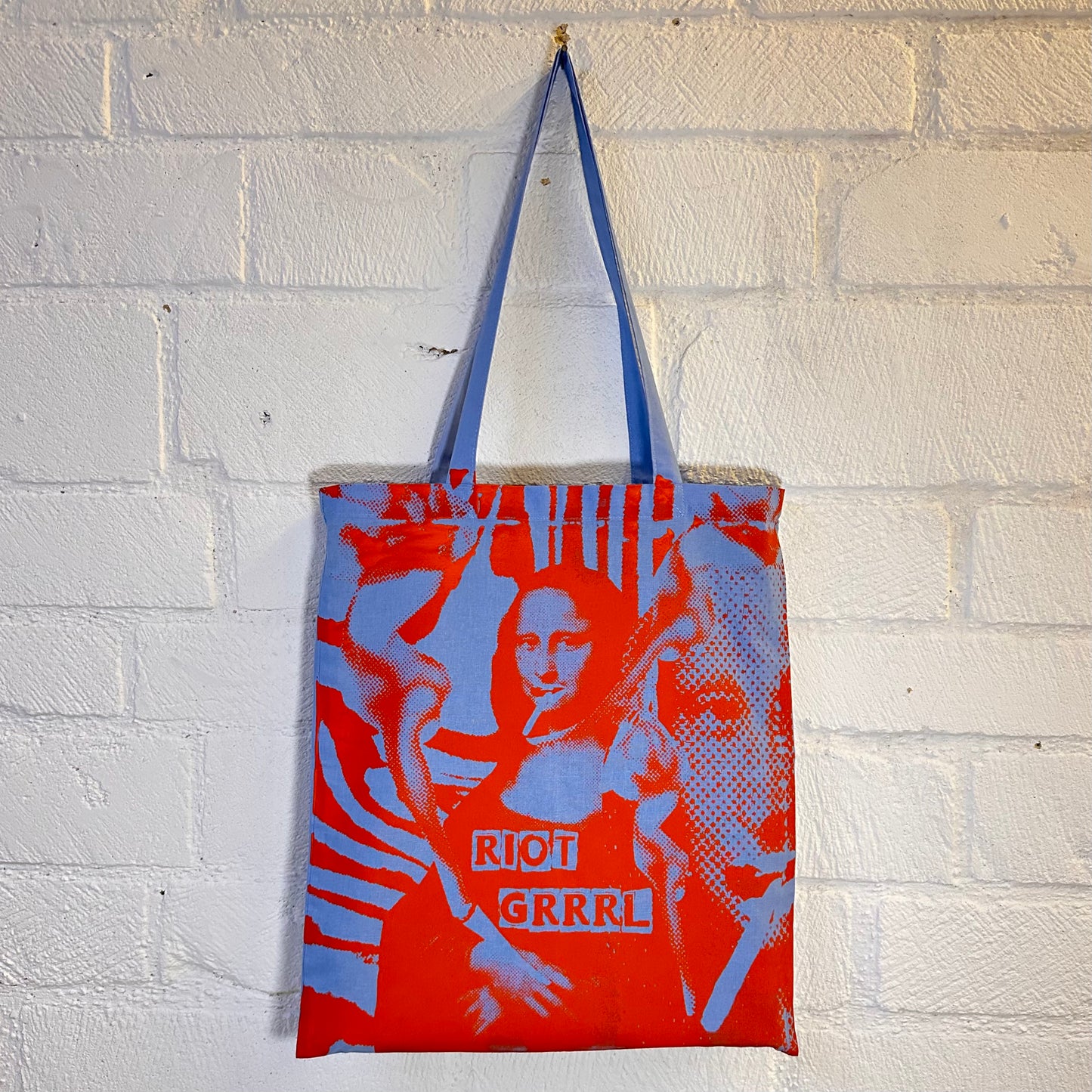 Riot Grrrl Mona Blue & Orange Tote Bag