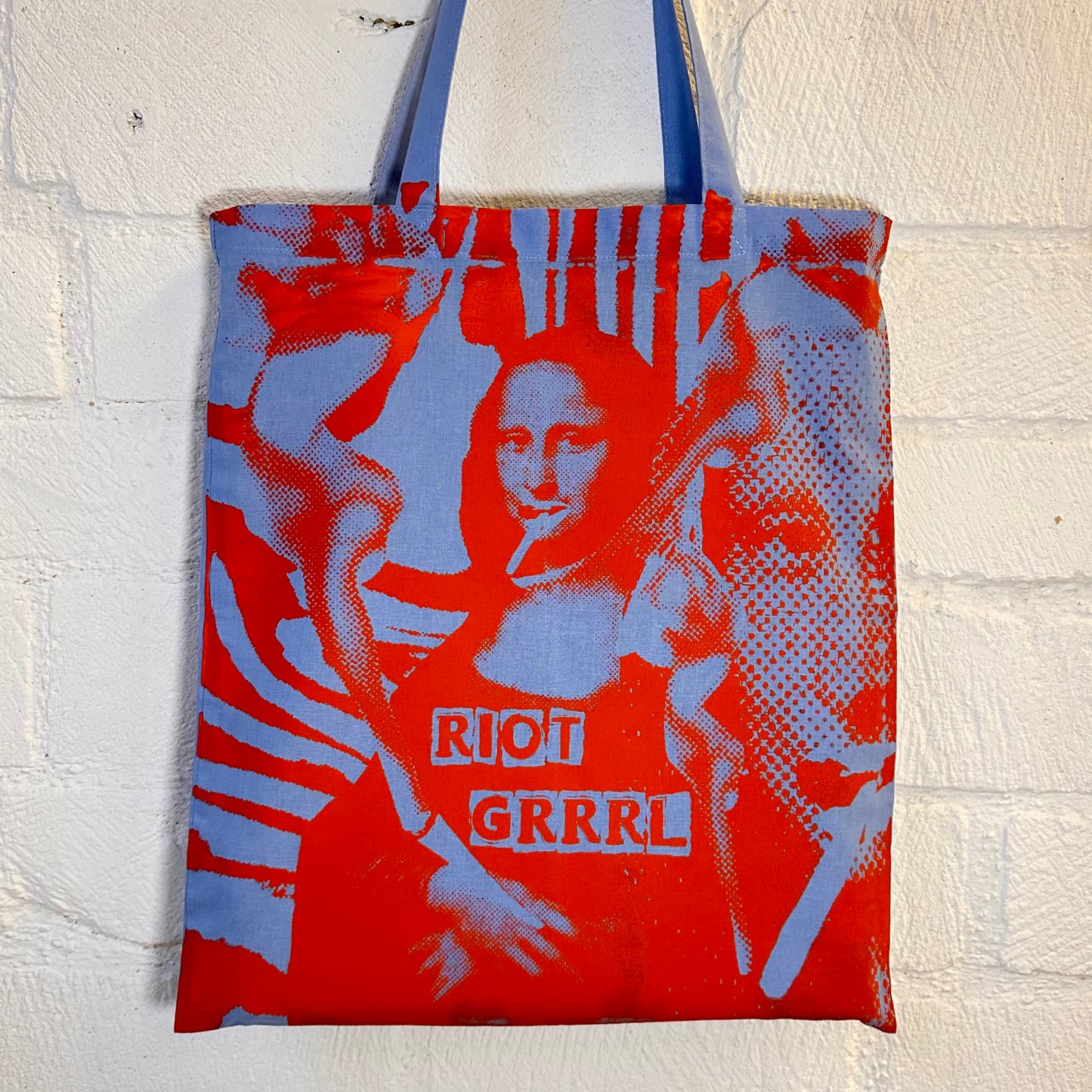 Riot Grrrl Mona Blue & Orange Tote Bag