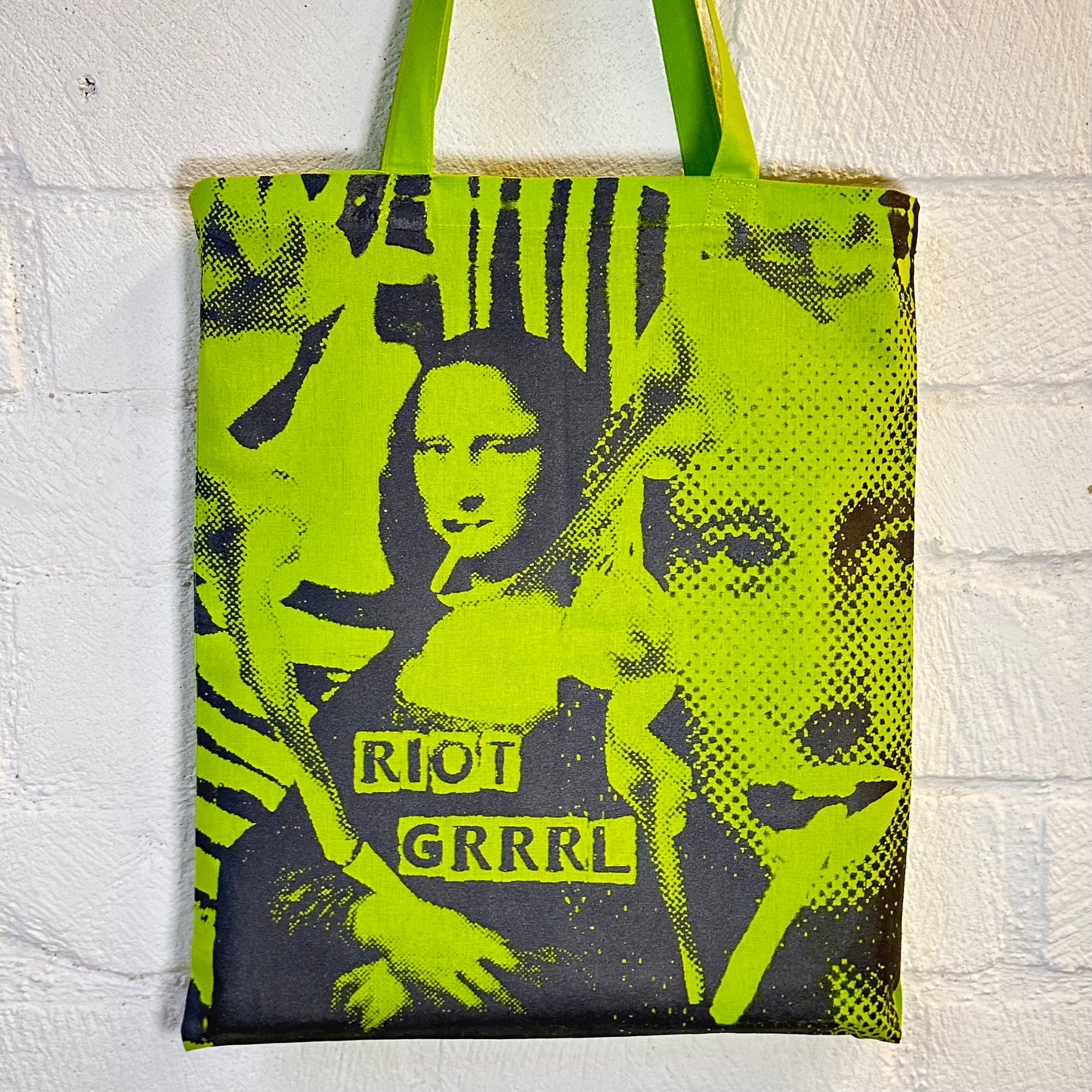 Riot Grrrl Mona Green & Black Tote Bag