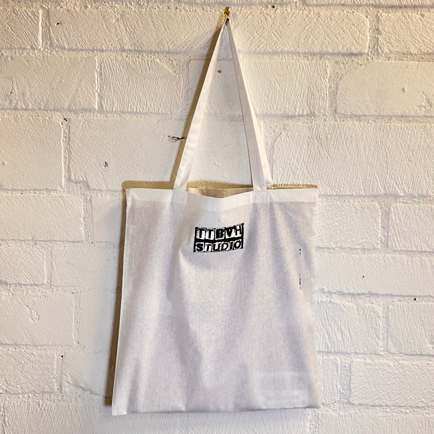 Riot Grrrl Mona White & Metallic Grey/Black Tote Bag