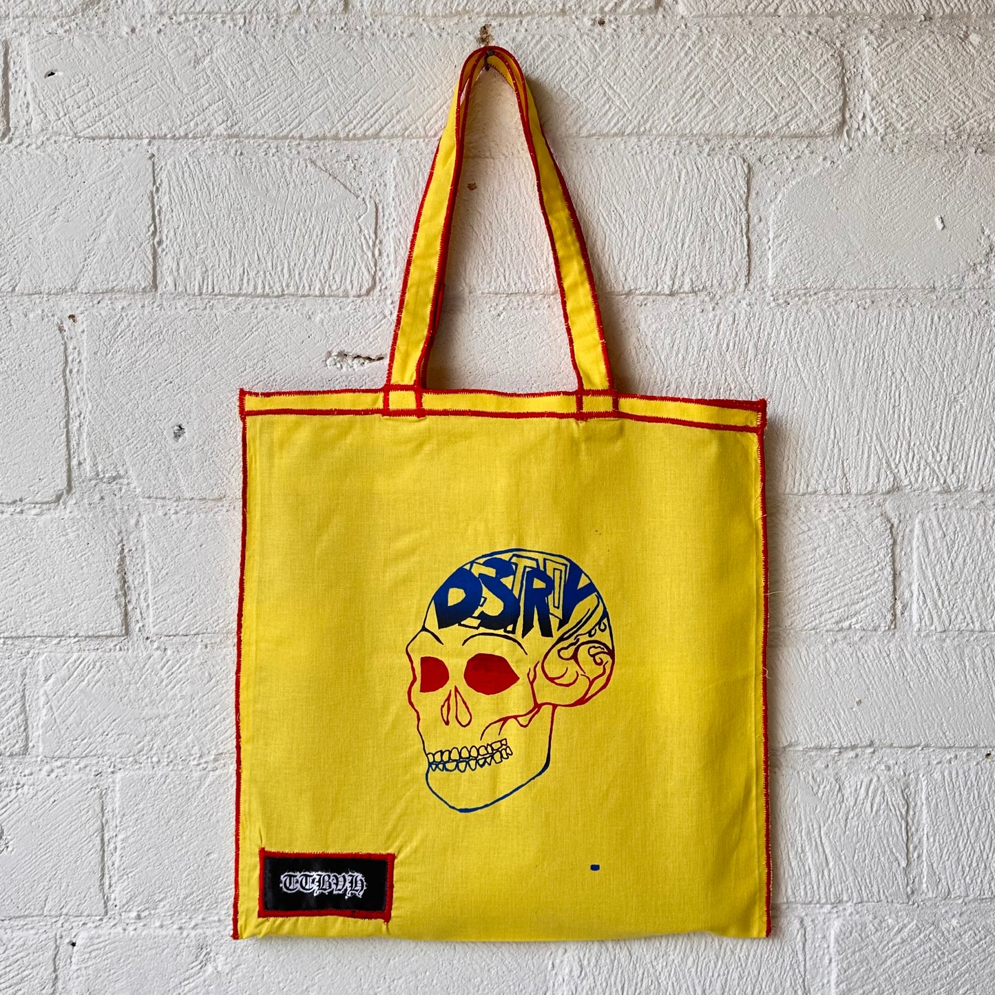 Yellow Destroy Series Tote Bag 3/10