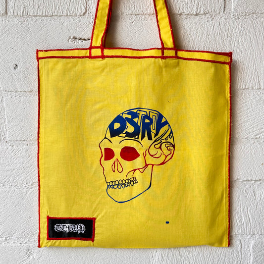 Yellow Destroy Series Tote Bag 3/10