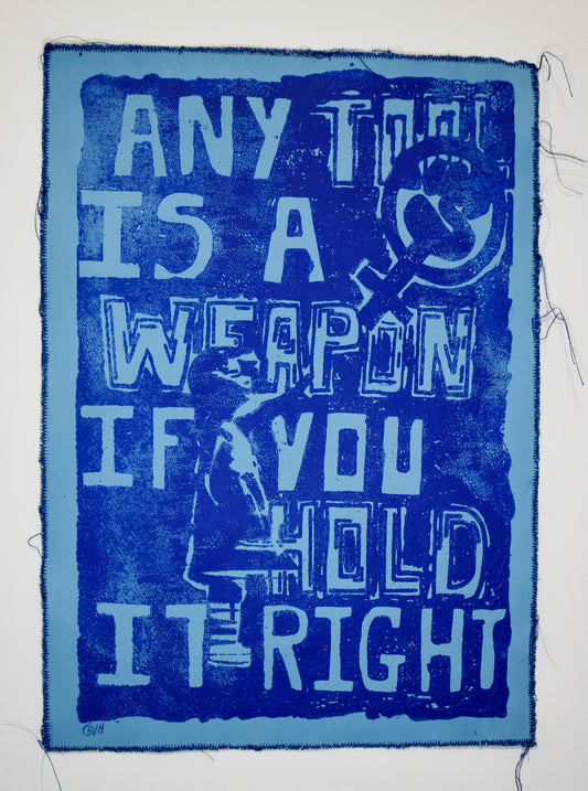 Any tool is a Weapon if you hold if right/ Light & Dark Blue